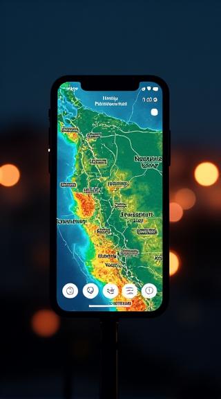 Light Pollution Mapper App Mockup on Smartphone